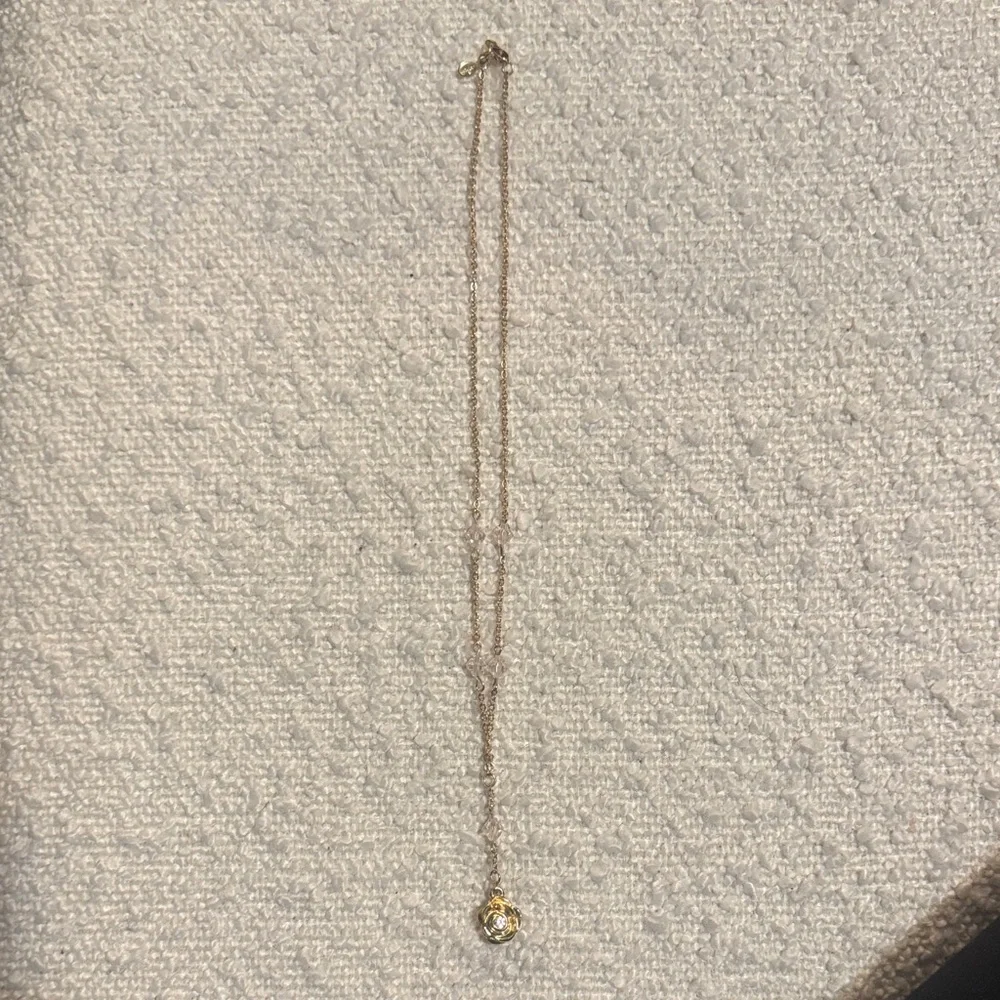 NWT Authentic Givenchy Gold Crystal Rose Pendant Necklace